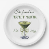 Elegant She fand ihr perfektes Matcha-Brautparty Pappteller (Vorderseite)