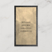 Elegant Shears Comb Gray | Leather Border Visitenkarte (Rückseite)