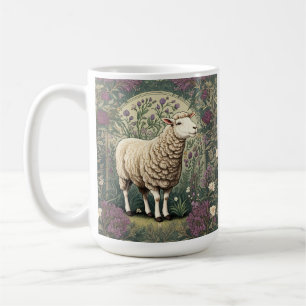 Elegant Sheep Lavendel Blumenhintergrund Kaffeetasse