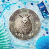 Elegant Sheep Lavender Flower Background Pappteller (Party)