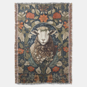 Elegant Sheep William Morris Floral Decke
