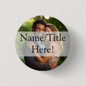 Elegant Sheer Overlay Foto Wedding Button (Vorderseite)