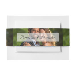 Elegant Sheer Overlay Foto Wedding Einladungsbanderole