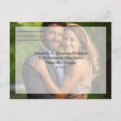 Elegant Sheer Overlay Foto Wedding Einladungspostkarte (Rückseite)