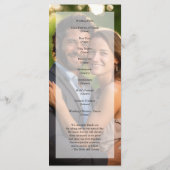 Elegant Sheer Overlay Foto Wedding Programm (Rückseite)