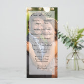 Elegant Sheer Overlay Foto Wedding Programm (Stehend Vorderseite)