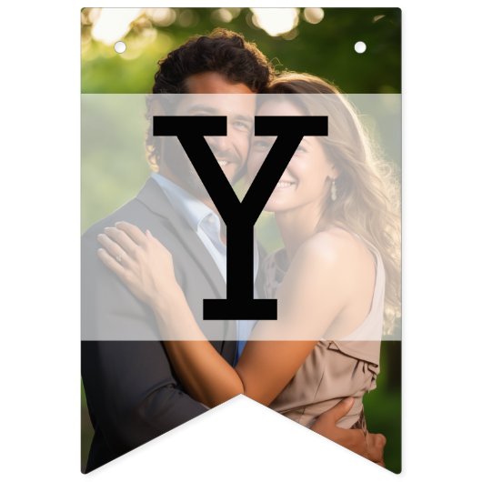 Elegant Sheer Overlay Foto Wedding Wimpelkette (Zweite Fahne)