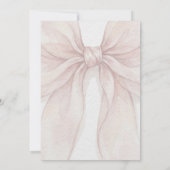 Elegant Sheer Pink Blush Bow Baby Shower Einladung (Rückseite)