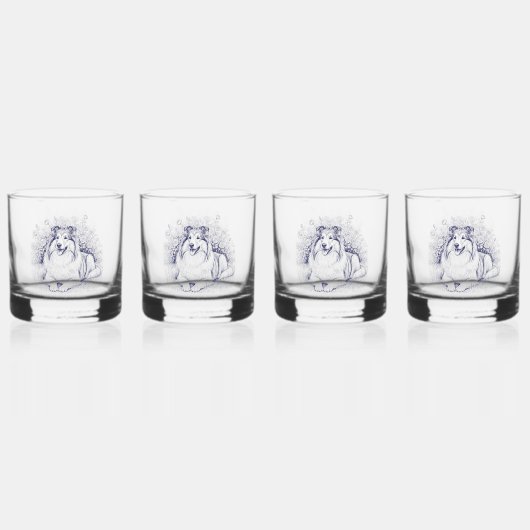 Elegant Sheltie Whiskyglas (Hinten)
