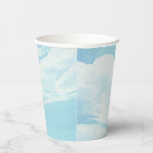 Elegant She's on Cloud 9 Blue Sky Brautparty Pappbecher (Rechts)