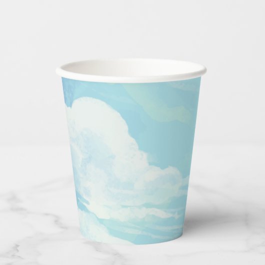 Elegant She's on Cloud 9 Blue Sky Brautparty Pappbecher (Vorderseite)