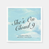 Elegant She's on Cloud 9 Blue Sky Brautparty Serviette (Vorderseite)