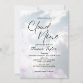 Elegant She's on Cloud 9 Brautparty Einladung (Vorderseite)