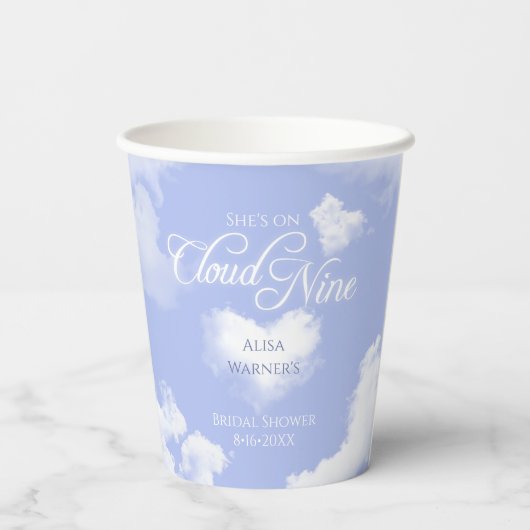 Elegant She's on Cloud Nine Brautparty Party Pappbecher (Rückseite)