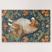 Elegant Shetland Sheepdog William Morris Inspirier Puzzle (Horizontal)