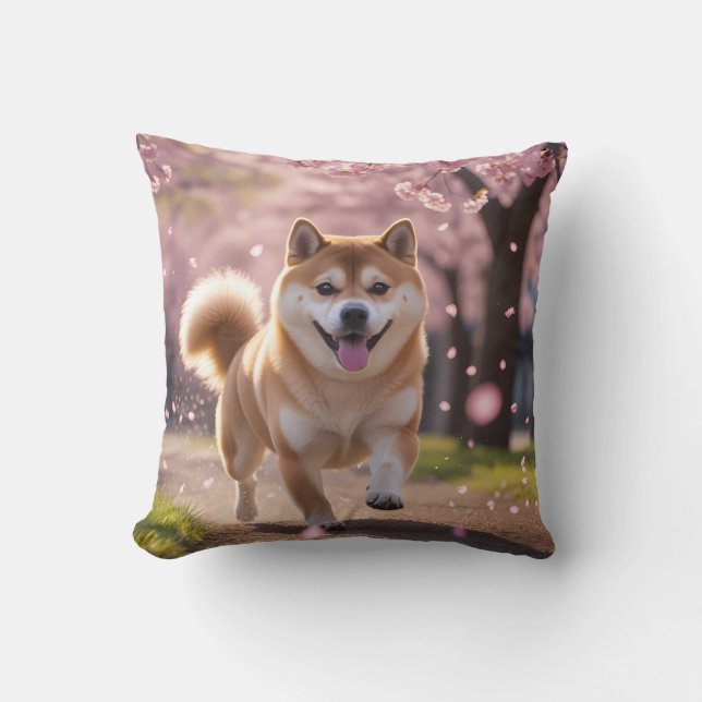 Elegant Shiba Inu Throw Kissen (Vorderseite)