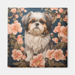 Elegant Shih Tzu Dog William Morris Inspiriert Magnet