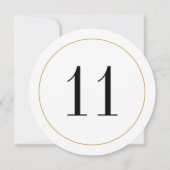 Elegant Shimmer Gold Circle Tischnummer 11 Card (Rückseite)