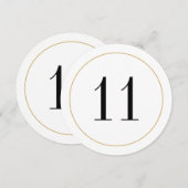 Elegant Shimmer Gold Circle Tischnummer 11 Card (Vorne/Hinten)