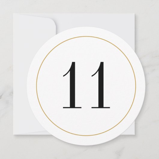 Elegant Shimmer Gold Circle Tischnummer 11 Card (Vorderseite)