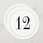Elegant Shimmer Gold Circle Tischnummer 12 Card (Vorne/Hinten)