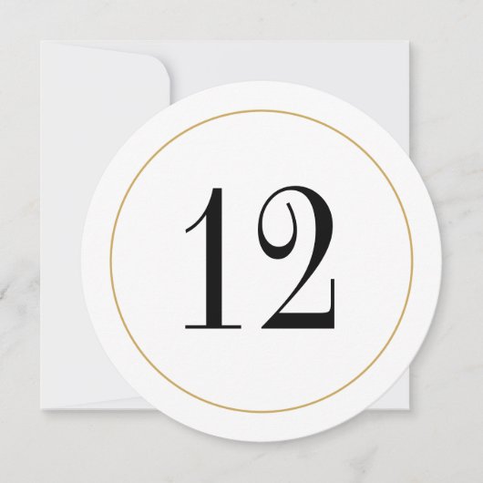 Elegant Shimmer Gold Circle Tischnummer 12 Card (Vorderseite)