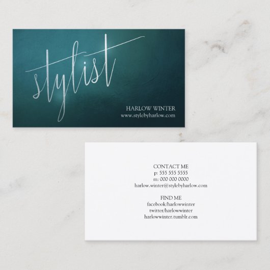 Elegant Shine | Aquamarin | Stylist Visitenkarte (Vorne/Hinten)