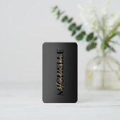 Elegant Shiny Black Monogram Beruflich Modern Visitenkarte (Stehend Vorderseite)