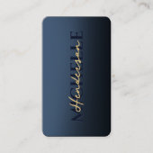 Elegant Shiny Blue Monogram Beruflich Modern Visitenkarte (Vorderseite)