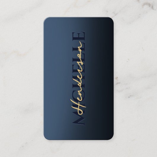 Elegant Shiny Blue Monogram Beruflich Modern Visitenkarte (Vorderseite)