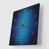 Elegant shiny blue shaded wall clock quadratische wanduhr (Winkel)