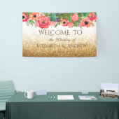 Elegant Shiny Glitzer Floral Wedding Banner (Messeveranstaltung)