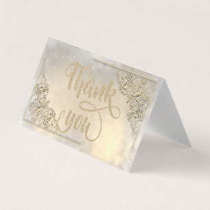 Elegant Shiny Gold Glittery Dankeschön Karte