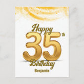 Elegant Shiny Gold Glitzer Confetti 35. Geburtstag Postkarte (Vorderseite)