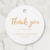 Elegant Shiny Gold Glitzer Gastgeschenk Hochzeit T Geschenkanhänger (Vorderseite)