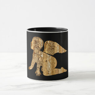 Elegant Shiny Golden Engel Black and Gold Tasse
