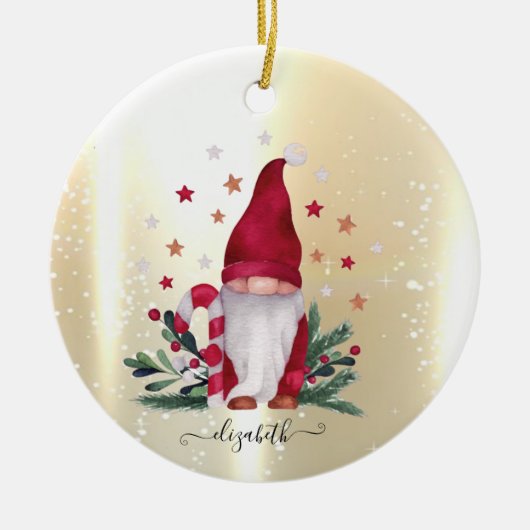 Elegant Shiny,Imitate Gold,Wreath Joy Keramik Ornament (Vorne)