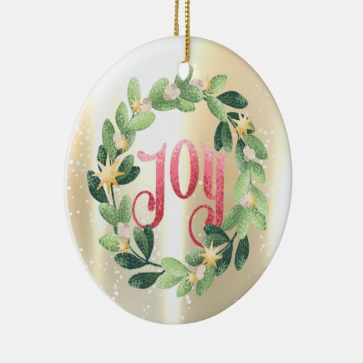 Elegant Shiny,Imitate Gold,Wreath Joy Keramik Ornament (Rechts)