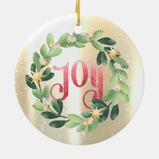 Elegant Shiny,Imitate Gold,Wreath Joy Keramik Ornament (Hinten)