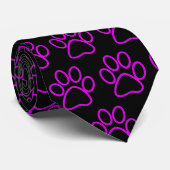 Elegant Shiny Pink Cat's Paws Neck Tie Krawatte (Gerollt)