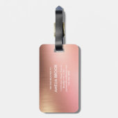 Elegant Shiny Rose Gold Metal Texture Background Gepäckanhänger (Rückseite vertikal)