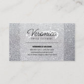 Elegant Shiny Silver Glitzer Haushaltshilfe Reinig Visitenkarte (Vorderseite)