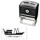 Elegant Ship Custom ex libris Permastempel (Beispiel)