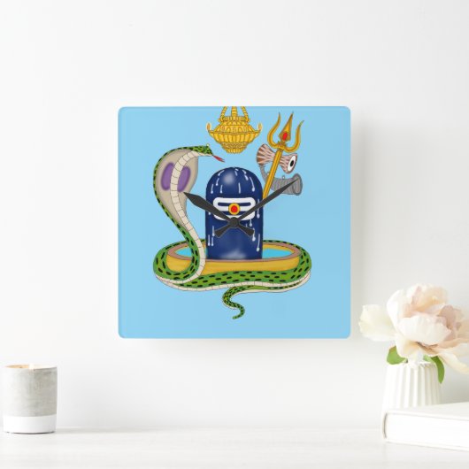 Elegant Shivlingam Clock – Divine Timepiece for Sp Quadratische Wanduhr (Zuhause)