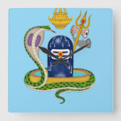 Elegant Shivlingam Clock – Divine Timepiece for Sp Quadratische Wanduhr (Vorderseite)