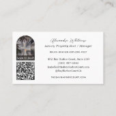 Elegant Short Term Rental Property Manager Photo Visitenkarte (Rückseite)