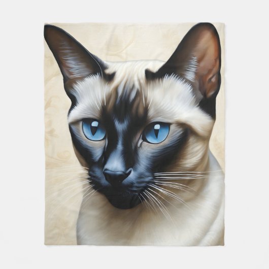 Elegant Siamese Cat Fleecedecke (Vorderseite)