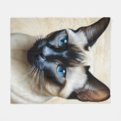 Elegant Siamese Cat Fleecedecke (Vorderseite (Horizontal))