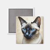 Elegant Siamese Cat Magnet (Vorderseite/Rückseite)