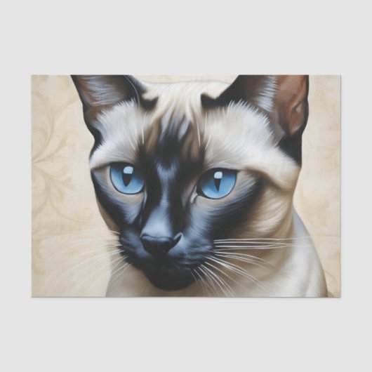 Elegant Siamese Cat Seidenpapier (Vorderseite)